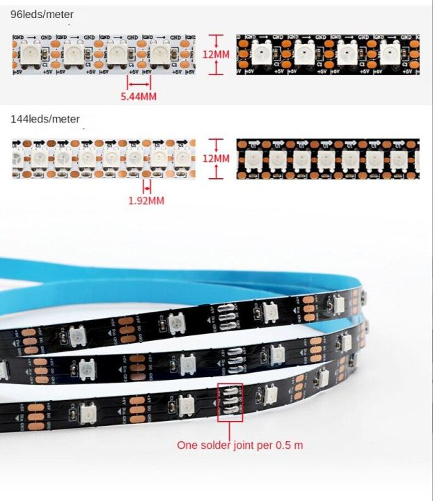 %E3%80%90Thriving%E3%80%91%201m/5meters/roll%20DC5V%20WS2812B%20Led%20Strip%2030/60/74/96/144%20Leds/m%20WS2812%20Black/White%20IP30/65/67%20Individually%20Addressable%20Smart%20WS2812%20IC%20RGB%20Led%20Pixel%20Strip%20-%20Image%205