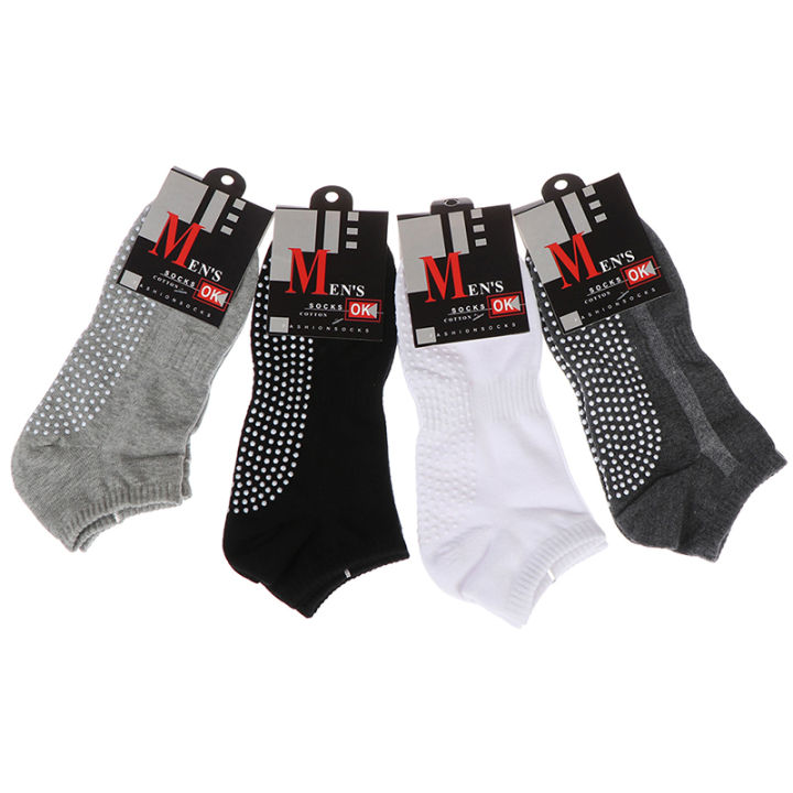 HoneyYami%201pair%20Men's%20Cotton%20Non-slip%20Yoga%20Socks%20With%20Grips%20Breathable%20Anti%20Skid%20Floor%20Socks%20For%20Pilates%20Gym%20Fitness%20Size%2039-44%20-%20Image%202