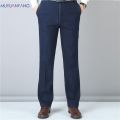 Peking Story Jeans Man Middle-aged Denim Jeans Casual Middle Waist Loose Long Pants Male Straight Jeans Classical Big Size 40 41. 