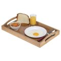 Serving Tray Bamboo - Wooden Tray with Handles - Great for Dinner Trays, Tea Tray, Bar Tray, Breakfast Tray, or Any Food Tray. 