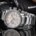 MEGIR Hot Brand Quartz Watches For Men Man's Business White Wristwatch Fashion Three-Eyes Waterproof Luminous Watch For Male. 