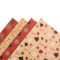 【linfang store】6Pcs Lovely Wrapping Cartoon Kraft Gift Wrapping Paper Holiday Supplies.