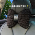 Automotive Headrest Neck Pillow Female Online Influencer Puff Grid Car Seat Pillow Lumbar Support Pillow Comfortable Breathable Car Pillow. 