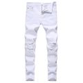 New Fashion Brand High Quality Stretch Knee Ripped Black Slim Jeans Men Slim Hip Hop Swag Elastic Pants Boy Ripped Male Trousers.