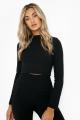 Ladies lattus plain Long Sleeve Crop Top. 
