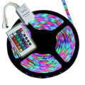 SUPERNIGHT 5M 16.4 Ft SMD 3528 RGB 300 LED Color Changing Kit with Flexible Strip Light 24 Key IR Remote Control and Power Supply.
