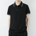 Shen Geng men's solid color short sleeve polo shirt men's Korean version of the lapel light mature casual paul shirt summer half sleeve t-shirt men.