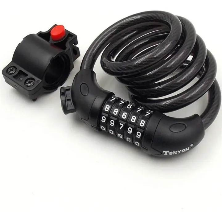 TONYON%20-%20TY566%20Bicycle%205-Digit%20password%20Lock%20anti-theft%20cable%20lock%20Coded%20Combination%20-%20Black%20-%20Image%204