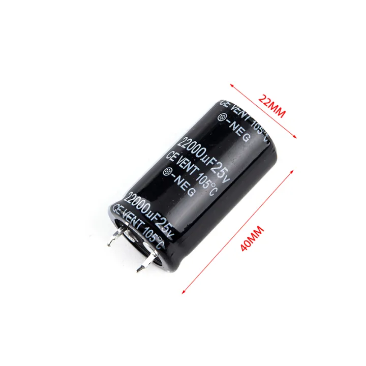 2Pcs%20Aluminum%20Electrolytic%20Capacitor%2025V%2022000UF%20Plug-in%20Long%20Life%2022*40mm%20Tetuo%20-%20Image%202