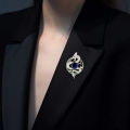 Brooch luxury sense of luxury, vintage court, Chinese style, zodiac, auspicious dragon, crystal collar pin, accessories, suits, corsage, pins.