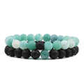 2023 Design Trendy Jewelry Couple Black Yoga Beaded Bracelets Natural Stone Bracelet Set. 