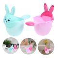 Cute Cartoon Rabbit Baby Bath Cup Kids Wash Hair Shower Shampoos Rinse Cup Multifunctional Sprinkler Baby Hair Bath Shampoos Rinse Bath Rinser with Handle. 