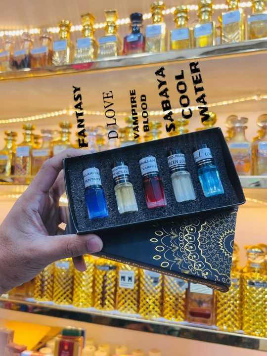 Royal Fragrance Traditional Perfume type Attar - 5pcs Different Fragrance Combo Attar perfume for Mens Non-alcohol Halal Perfume Package