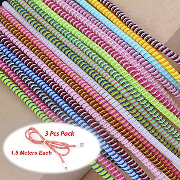 【MIGAPALAZA】 Earphone Wire Protectors Spiral Cable Cord Random Color Package:3pcs