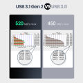 (Only Case) UGREEN USB C Hard Drive Enclosure for 2.5inch SATA SSD HDD, Aluminum USB C to SATA Adapter USB 3.1 Gen 2 Support SATA III for Mac-Book Pro Air Samsung. 