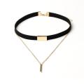 Neaklace for women New Black Velvet Choker Necklace Gold Chain Bar Chokers Chocker Necklace. 