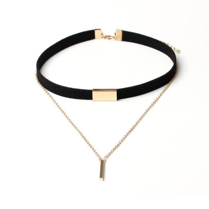 Neaklace%20for%20women%20New%20Black%20Velvet%20Choker%20Necklace%20Gold%20Chain%20Bar%20Chokers%20Chocker%20Necklace%20-%20Image%203