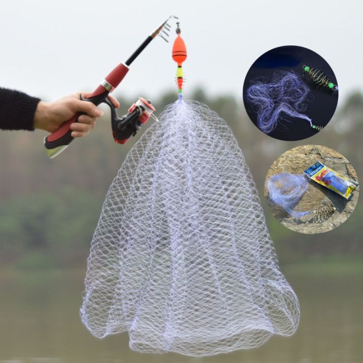 12 Size Fishing Net Trap Mesh Luminous Bead Netting Sea Fish Net Tackle Design Copper Shoal Cast Gill Feeder Fishing Trap