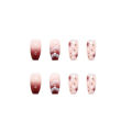 24Pcs Wine Red Fake Nails with Glue DIY Art Design Flower False Nails Wearable Nails Stylish Pattern Artificial Nails. 