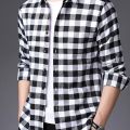 Black & White Small Check Shirt For Men - Shirt.