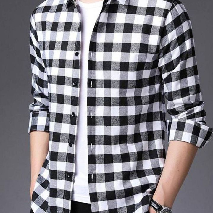 Black%20&%20White%20Small%20Check%20Shirt%20For%20Men%20-%20Shirt%20-%20Image%202