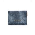 Korean Aesthetic Women's Short Wallets Three Folding Imitation Denim PU Leather Small Cardholders for Girls Mini Card Purses. 