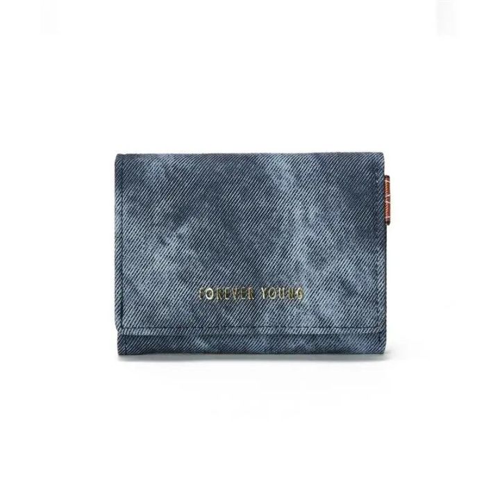 Korean%20Aesthetic%20Women's%20Short%20Wallets%20Three%20Folding%20Imitation%20Denim%20PU%20Leather%20Small%20Cardholders%20for%20Girls%20Mini%20Card%20Purses%20-%20Image%207