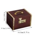 New Vintage Style Treasure Storage Box with Combination Lock Safe Box Piggy Bank Organizer Money Jar Wooden Treasure Chest Box. 