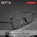 SZTZX Ultra-Light Rubber Pure Titanium Reading Glasses Blue Light Blocking Myopia Hyperopia Optical Glasses Prescription Eyewear. 