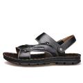 2021Men's Summer New Leather Sandals Men's Casual Beach Shoes Non-slip Slippers Two Sandals Men Sandals Leather Men Sandal Shoes. 