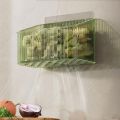 Multifunctional Plastic Onion Storage Basket Transparent Wall-mounted Ginger Garlic Storage Baskets No-drill Save Space Kitchen Storage Rack for Home. 