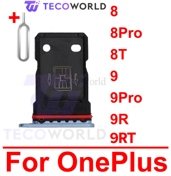For OnePlus 8/8T/8Pro, OnePlus 9/9R/9Pro/9RT Single / Dual Nano Sim Card Tray Holder Sim Adaptor With Free Sim Ejector Pin Replacement Part