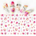3D Personalized DIY Pink Sakura Nail Art Stickers Color Rose Flower Nail Art Slider Nail Decorative Decals Stickers.