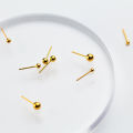 INZATT Real 925 Sterling Silver 18K Gold 2.5/3/4/5MM Bead Stud Earrings For Women Fine Jewelry Ear Hole Minimalist Accessories. 
