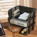 Simple Minimalism File Storage Tray Stackable Durable A4 File Rack Style Desktop Organizer Documents. 