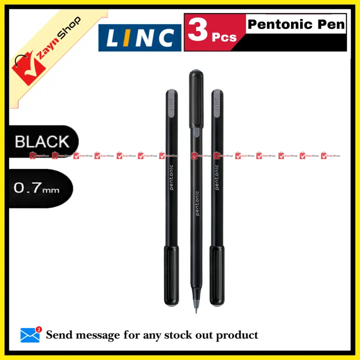 Linc%20Pentonic%20Ball%20Pen%200.7mm%20Black%20/Blue%20/%20Red%20%203%20pcs%20-%20Image%203