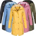 Womens Waterproof Raincoat Ladies Outdoor Wind Rain Forest Jacket Coat Plus Size.