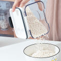 GC Baking Storage Set With Hinge Lids, Measurement Markers Clear Baking Containers, Airtight Flip Over Kitchen Storage Box For Pantry, Kitchen Dry Food.