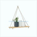 Floating Shelf Wall Wood Hanging Rope Durable Rack for Living Room Bedroom Bathroom Kitchen. 