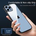 For apple iPhone 13 Pro Max 6.7 2021 Q-Series Black Hard Transparent Clear Shockproof bumper case With Metal Camera Protection With Metal Buttons Fashion Simple Phone Casing Anti-fall Phone Cover.