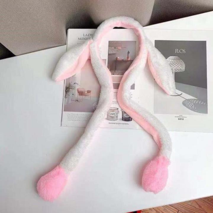 Bunny Ears Headband Moving Cute Warm Plush Airbag Rabbit Funny Gift Movable Eatop