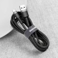 Baseus Cafule Cable CATKLF-BG1 Durable Nylon Braided Wire USB Type-C QC3.0 3A 1M Black-Grey.