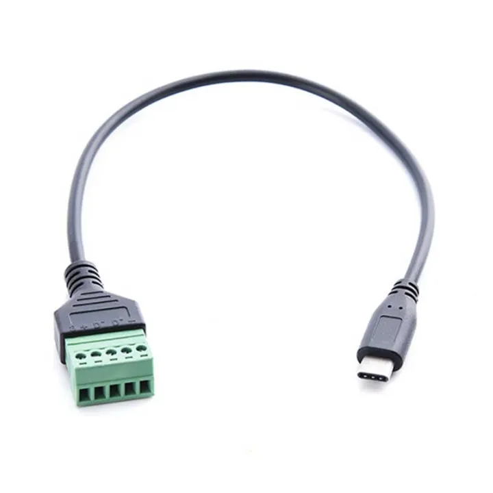 USB%202.0%20Female%20B%20Micro%20usb%20mini%20usb%20Type-C%20Male%20to%205%20Pin%20Female%20Bolt%20Screw%20Connector%20with%20Shield%20Terminal%20Plug%20Adapter%20Cable%201ft%20-%20Image%203