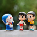 8PCs Doraemon anime character Nobita Shizuka action figure hand-made cake decor car ornament model doll toys kids birthday gift. 