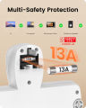 [SAFETY MARK] LENCENT 3 Way Extension Multiple Socket 3 in 1 UK Plug Wall Plug with Individual Switches, 3 Outlets, Multi Plug Outlet, Power Plug Adapter, Charger Extension Type G. 