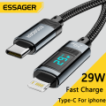Essager PD 29W USB Type C Cable For iPhone 14 13 12 Pro Max Fast Charge Charger For MacBook IPad Lightning Digital Display Cable. 