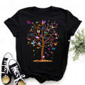 Red Love Heart Dandelion Printed T Shirt Women Fashion T Shirt Female Short Sleeve Casual Tops Black Tee Shirts Women Cute T-shi. 