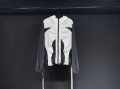 2024 Summer Black White Contrast Color Hooded Zipper Chic Coats Sun Protection Casual Long Sleeve Jacket Thin Design Hoodies Top. 