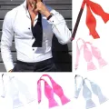 Party Smart Prom Wedding Plain Bowtie Satin Clip-on Necktie Bow Tie Dress Adjustable Fancy Men's Plain Self Tie. 