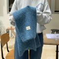Autumn and winter gg letter cloth label soft glutinous melancho knitted small scarf women's Korean version of the versatile green warm scarf little red book.